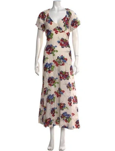 Pre-owned The Great Floral Print Long Dress In Multicolor