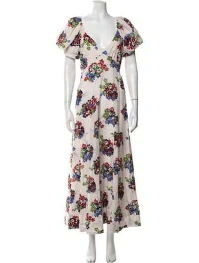 Pre-owned The Great Floral Print Long Dress In Multicolor