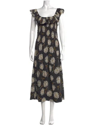 Pre-owned The Great Floral Print Long Dress In Multicolor