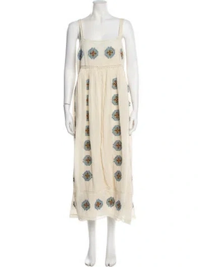 Pre-owned The Great Floral Print Long Dress In Neutral