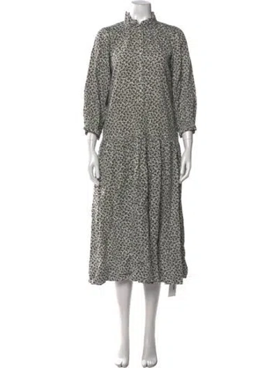 Pre-owned The Great Floral Print Long Dress In Neutral