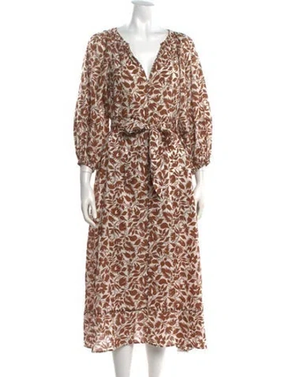 Pre-owned The Great Floral Print Long Dress In Neutrals