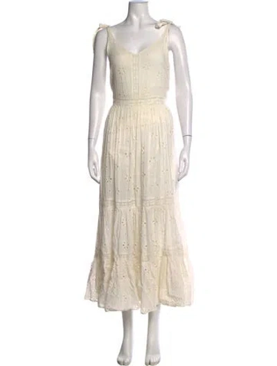 Pre-owned The Great Floral Print Long Dress In Neutrals