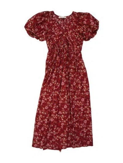 Pre-owned The Great Floral Print Long Dress In Orange