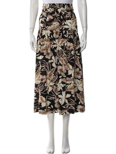 Pre-owned The Great Floral Print Long Skirt In Black/neutrals