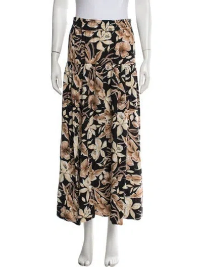 Pre-owned The Great Floral Print Long Skirt In Black/neutrals