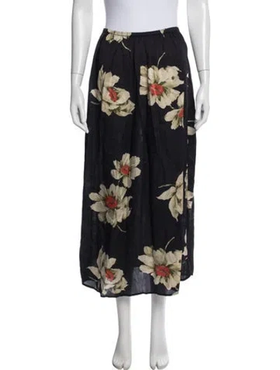 Pre-owned The Great Floral Print Long Skirt In Blue
