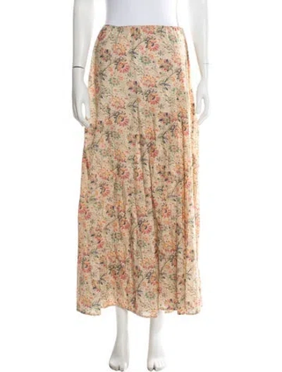 Pre-owned The Great Floral Print Long Skirt In Neutral