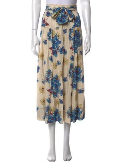 Pre-owned The Great Floral Print Long Skirt In Neutral