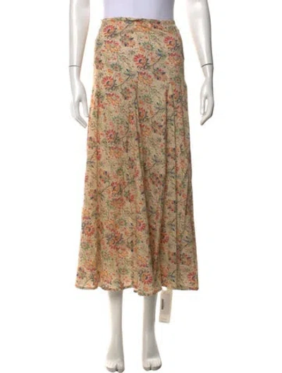 Pre-owned The Great Floral Print Long Skirt In Neutrals