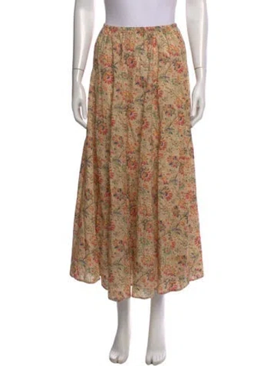 Pre-owned The Great Floral Print Long Skirt In Neutrals