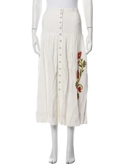 Pre-owned The Great Floral Print Long Skirt In Neutrals