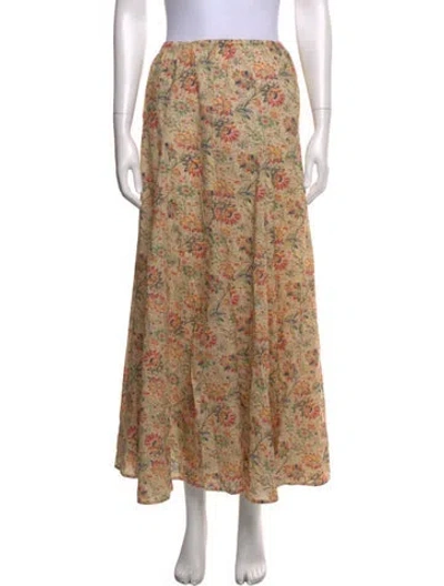 Pre-owned The Great Floral Print Long Skirt In Neutrals