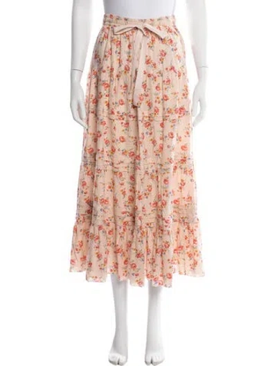 Pre-owned The Great Floral Print Long Skirt In Neutrals