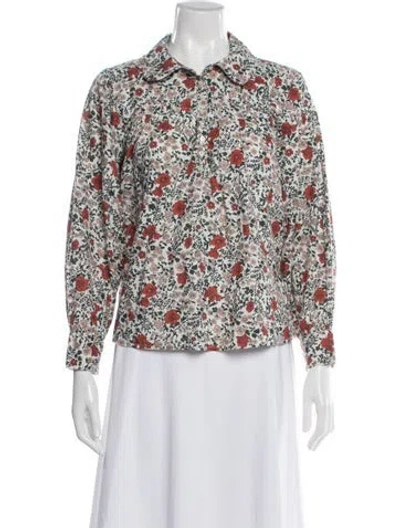 Pre-owned The Great Floral Print Long Sleeve Blouse In Multi