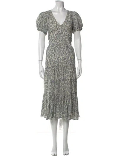 Pre-owned The Great Floral Print Midi Length Dress