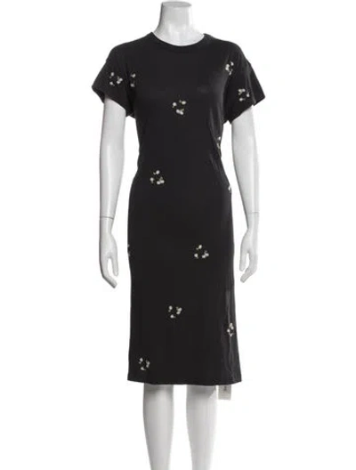Pre-owned The Great Floral Print Midi Length Dress In Black