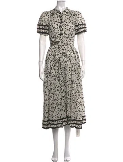 Pre-owned The Great Floral Print Midi Length Dress In Black/neutrals