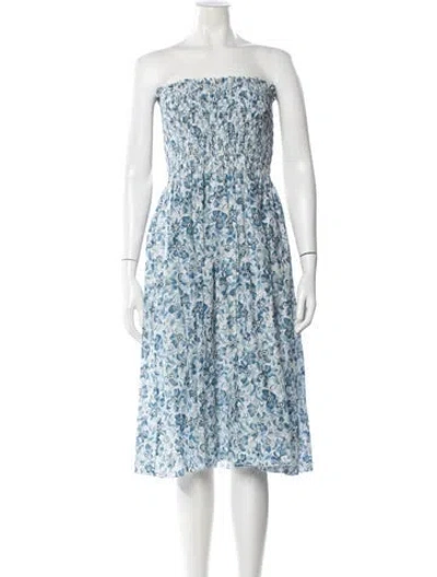 Pre-owned The Great Floral Print Midi Length Dress In Blue