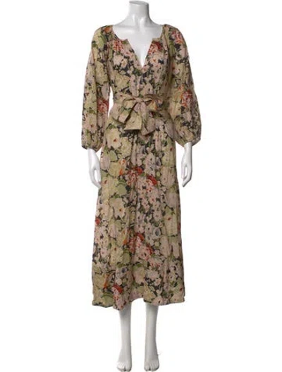 Pre-owned The Great Floral Print Midi Length Dress In Blue