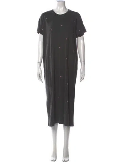 Pre-owned The Great Floral Print Midi Length Dress In Grey