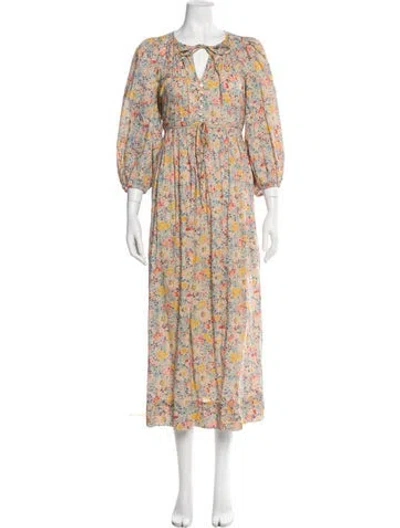 Pre-owned The Great Floral Print Midi Length Dress In Multi