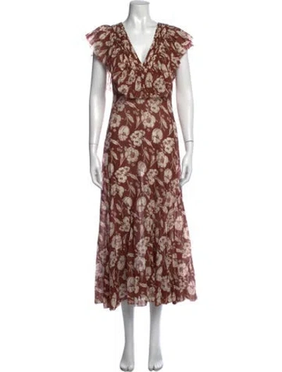 Pre-owned The Great Floral Print Midi Length Dress In Multi
