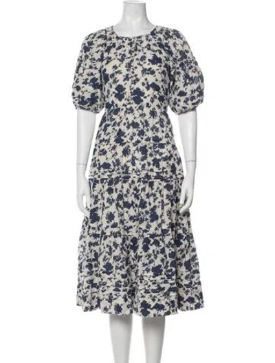 Pre-owned The Great Floral Print Midi Length Dress In Multi