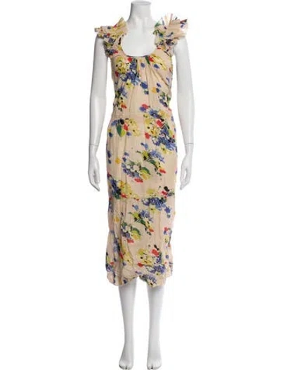 Pre-owned The Great Floral Print Midi Length Dress In Multicolor