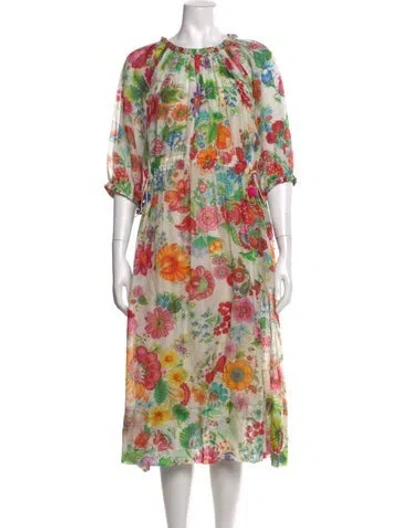 Pre-owned The Great Floral Print Midi Length Dress In Multicolor
