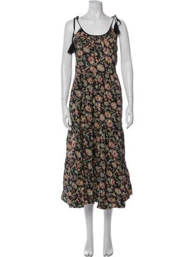 Pre-owned The Great Floral Print Midi Length Dress In Neutral