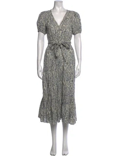 Pre-owned The Great Floral Print Midi Length Dress In Neutrals