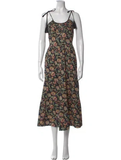 Pre-owned The Great Floral Print Midi Length Dress W/ Tags In Neutral