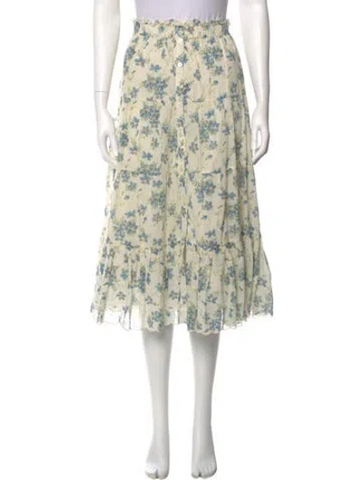 Pre-owned The Great Floral Print Midi Length Skirt