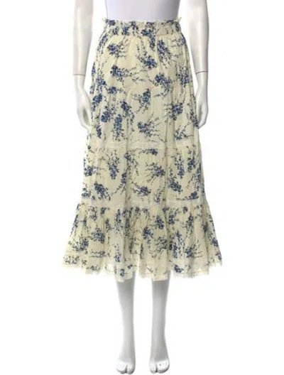 Pre-owned The Great Floral Print Midi Length Skirt