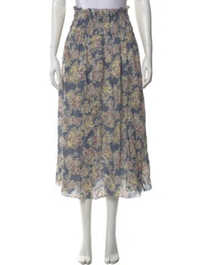 Pre-owned The Great Floral Print Midi Length Skirt In Neutral