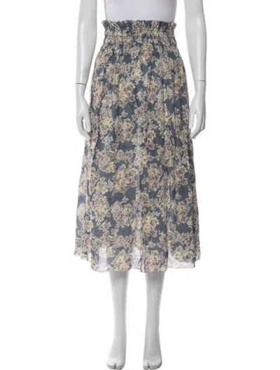 Pre-owned The Great Floral Print Midi Length Skirt In Neutral