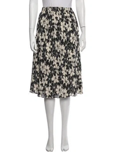 Pre-owned The Great Floral Print Midi Length Skirt In Neutrals