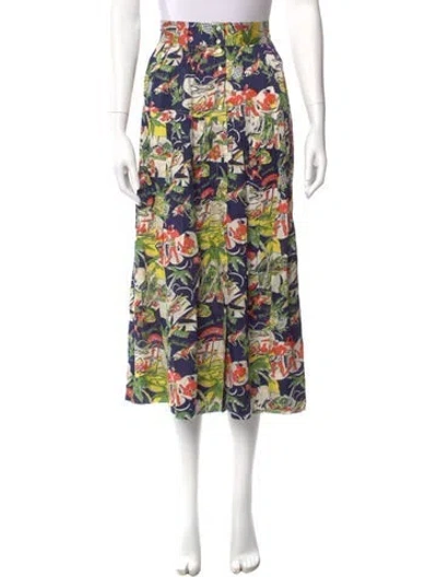 Pre-owned The Great Floral Print Midi Length Skirt W/ Tags In Neutral