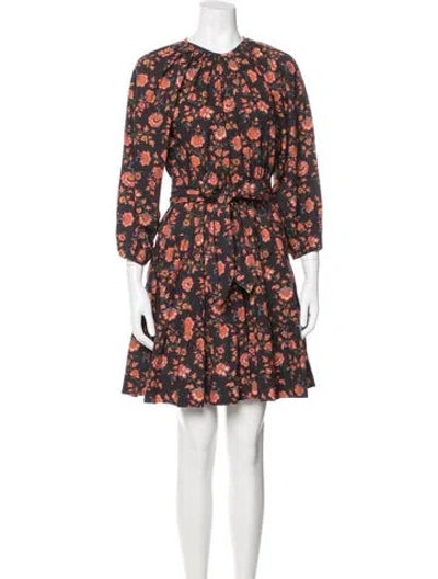 Pre-owned The Great Floral Print Mini Dress In Blue