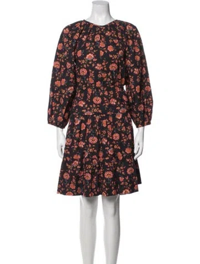 Pre-owned The Great Floral Print Mini Dress In Blue
