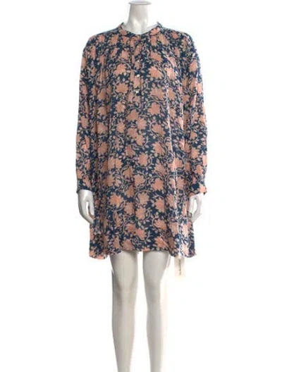 Pre-owned The Great Floral Print Mini Dress W/ Tags In Blue