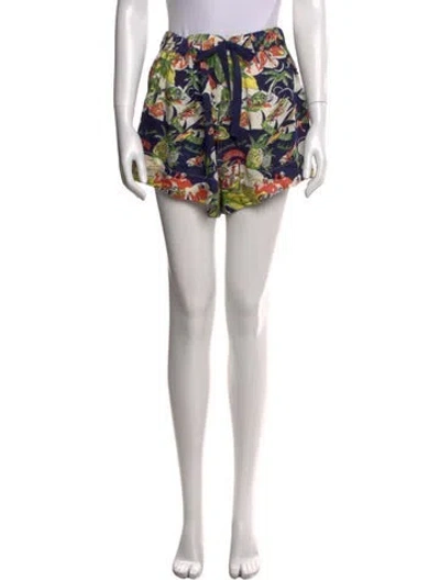Pre-owned The Great Floral Print Mini Shorts In Black