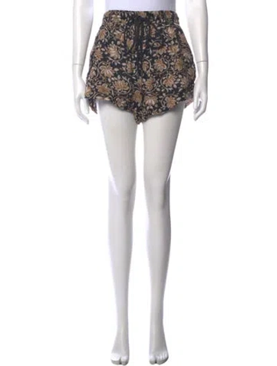 Pre-owned The Great Floral Print Mini Shorts In Black
