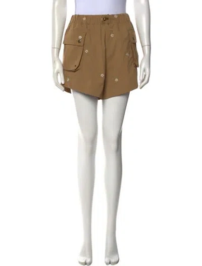 Pre-owned The Great Floral Print Mini Shorts In Brown
