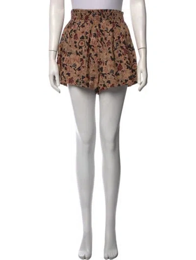 Pre-owned The Great Floral Print Mini Shorts In Brown