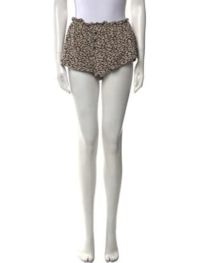 Pre-owned The Great Floral Print Mini Shorts In Neutral
