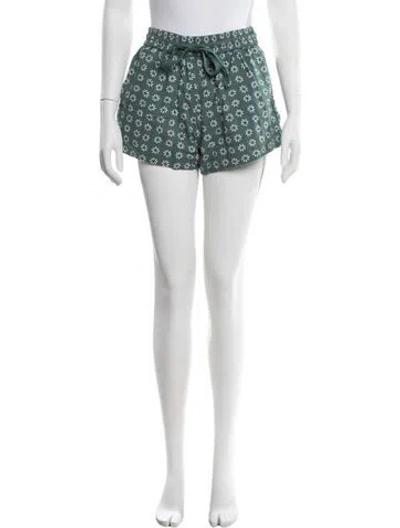 Pre-owned The Great Floral Print Mini Shorts In Red