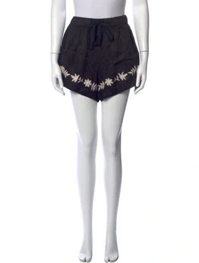 Pre-owned The Great Floral Print Mini Shorts W/ Tags In Black