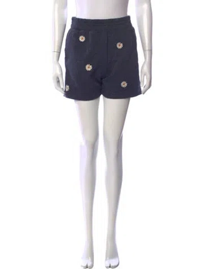 Pre-owned The Great Floral Print Mini Shorts W/ Tags In Black